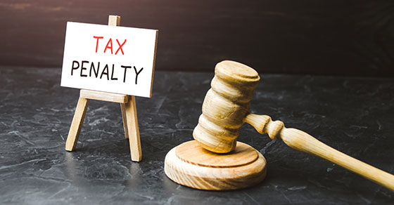 tax penalty on an easel by a gavel