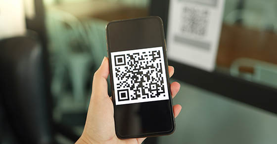 picture of a qr code on a cell phone