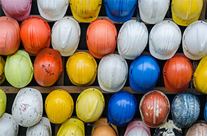image of construction helmets