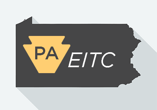 PA state outline with text PA EITC