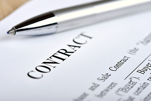 image of contract with pen
