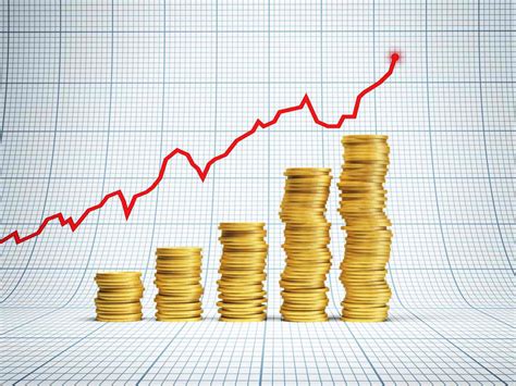 image of coins with rising arrow on chart