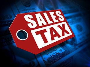 image of price tag with text sales tax