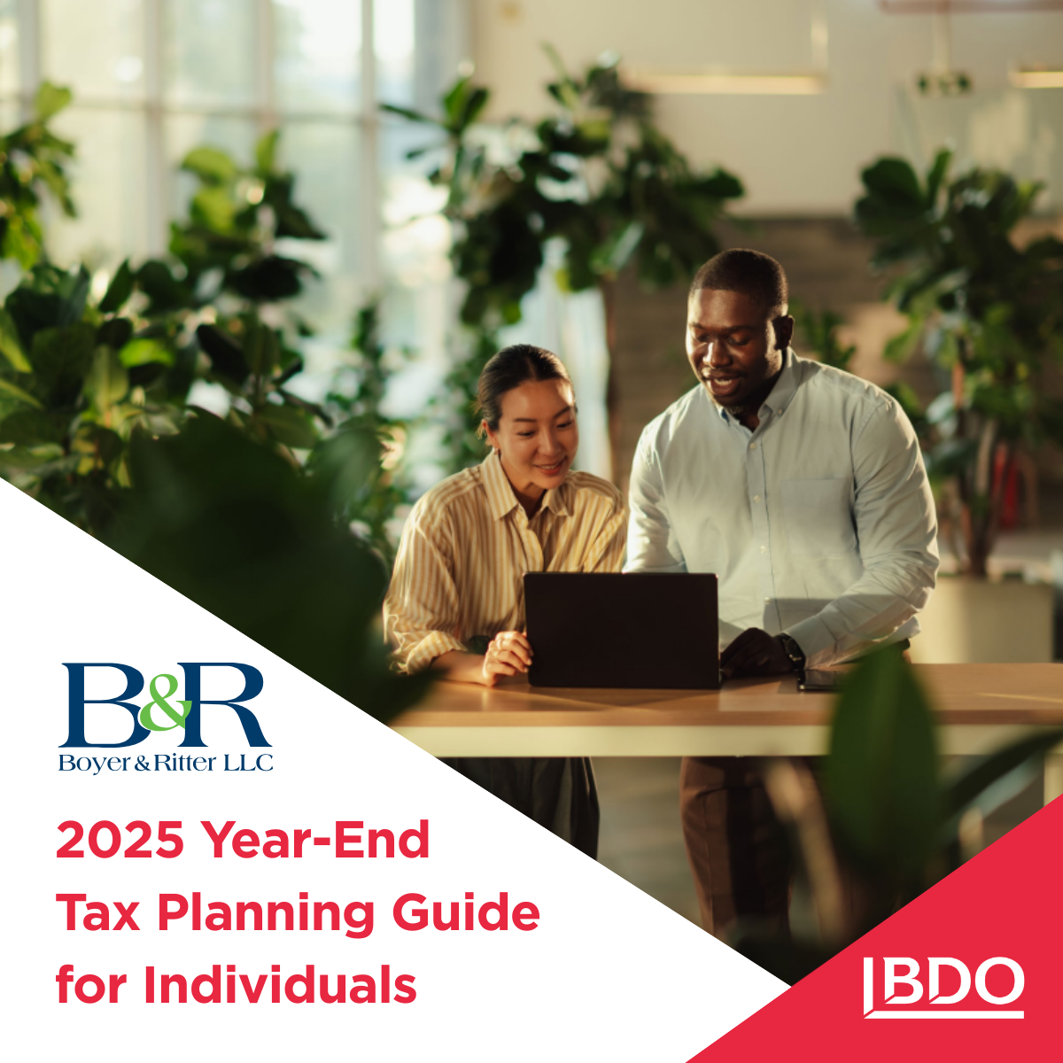 two people looking at document