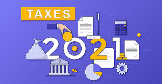illustration of text : 2021 taxes