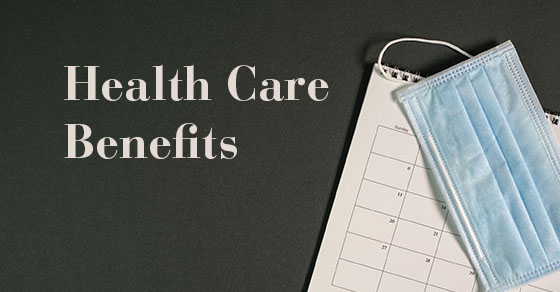 image of mask and text: health care benefits