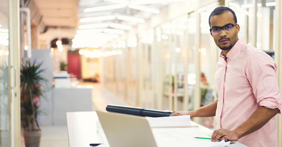 man at desk