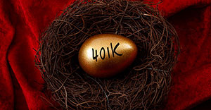 image of gold egg with text 401k