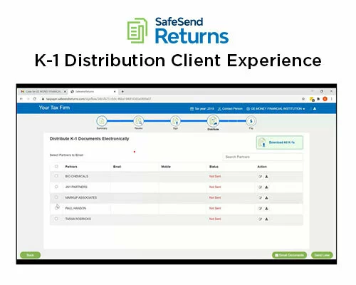 K-1 Distribution Client Experience | SafeSend Returns